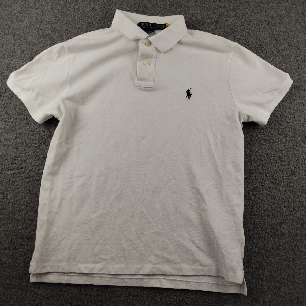 Polo Ralph Lauren Mens Custom Slim Fit Polo Shirt White Short Sleeve Size Medium